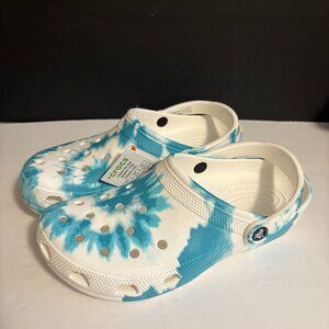 Crocs Classic Clog Fancy Blue Graphic Shoes Size Men's 9/ Women's 11. New